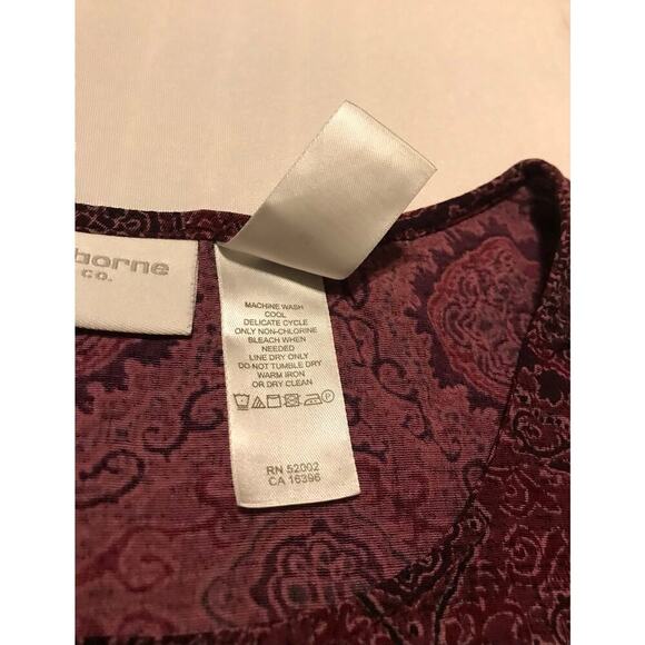 Liz Claiborne maroon ladies medium tank office boho dark feminine quirky preppy - Picture 5 of 7